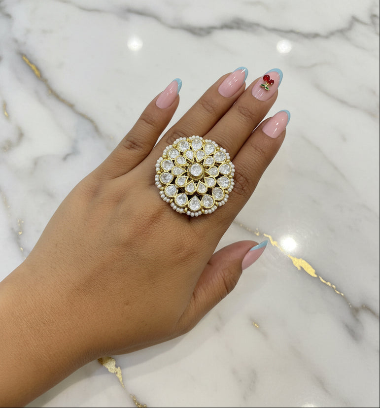 Floral Polki Ring
