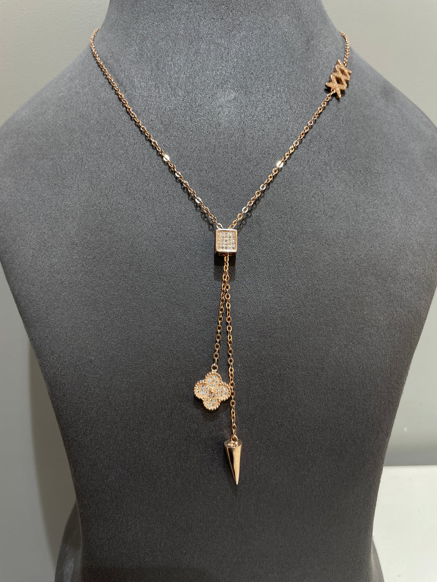 925 Silver Van Cleef Inspired Long Pendant