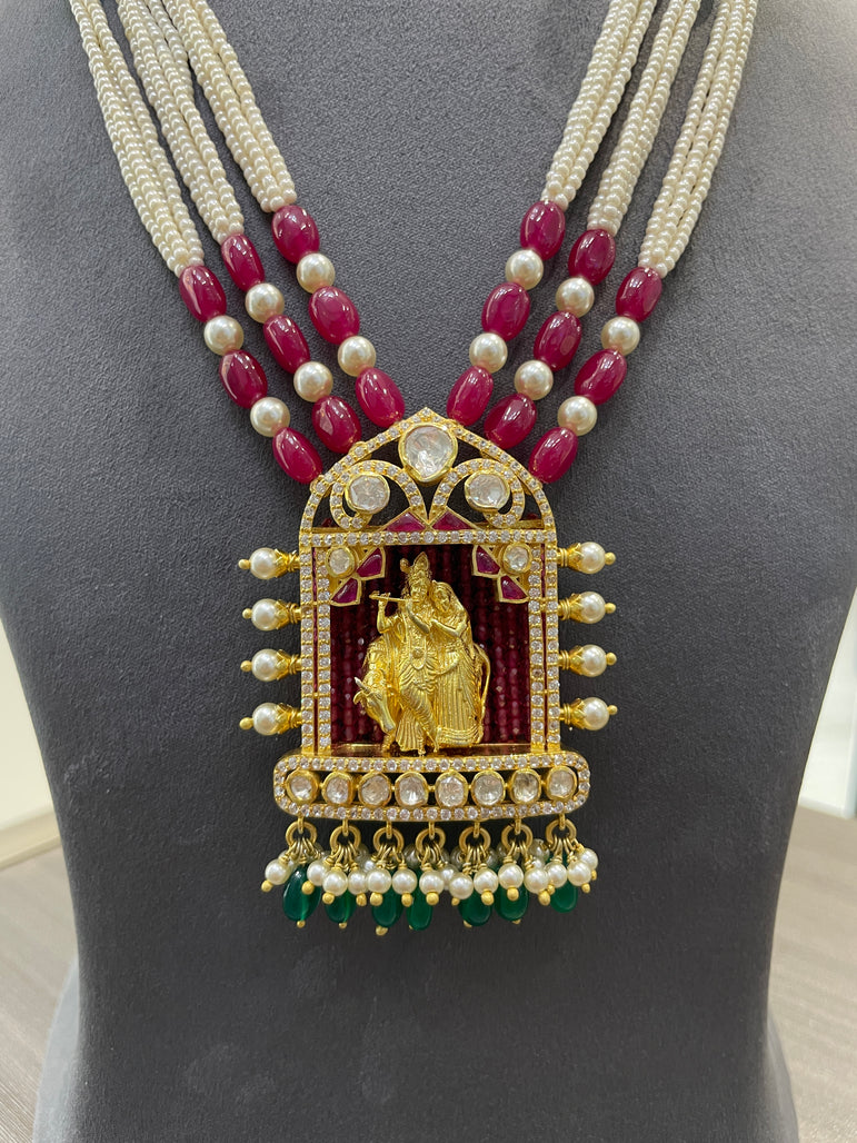 Silver temple necklace