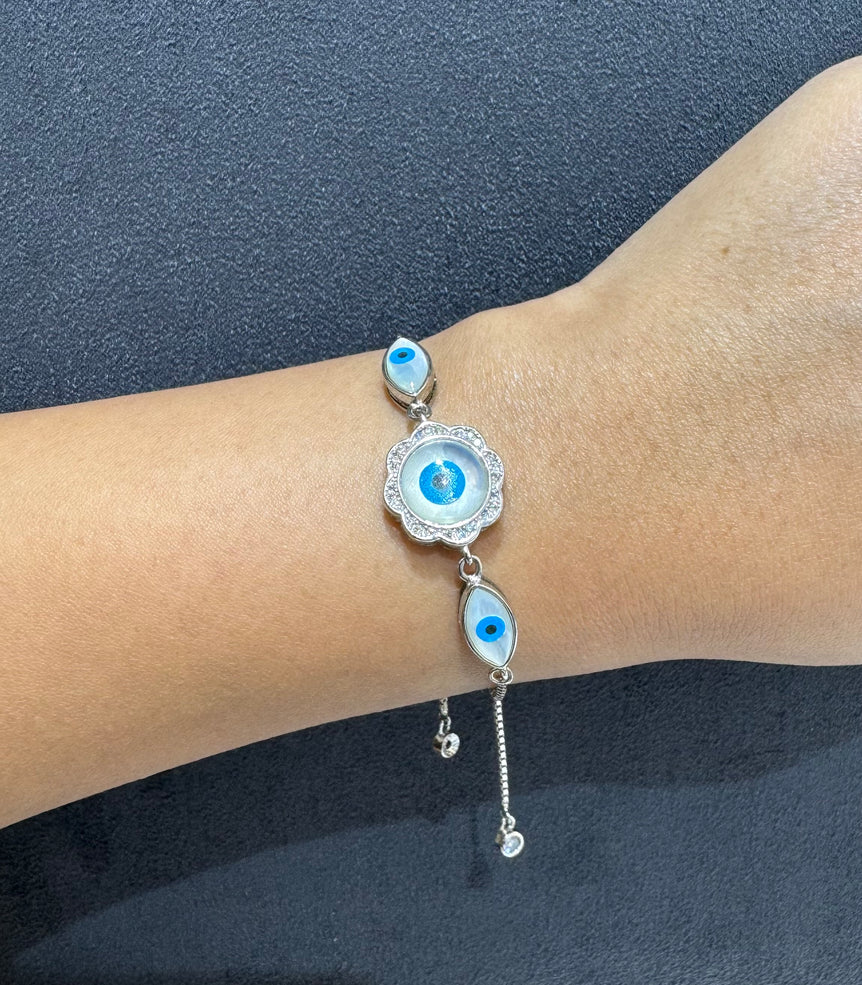 925 Silver Evil Eye Adjustable Bracelet