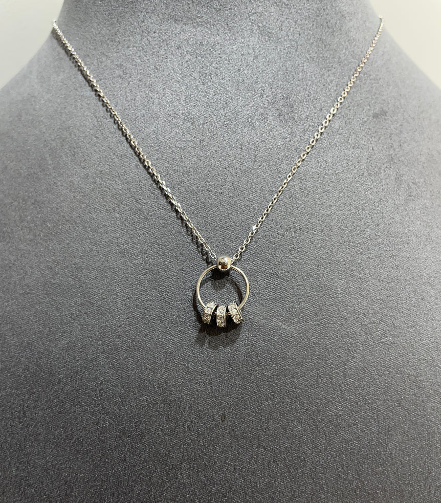 925 Silver Modern Diamond Look Pendant