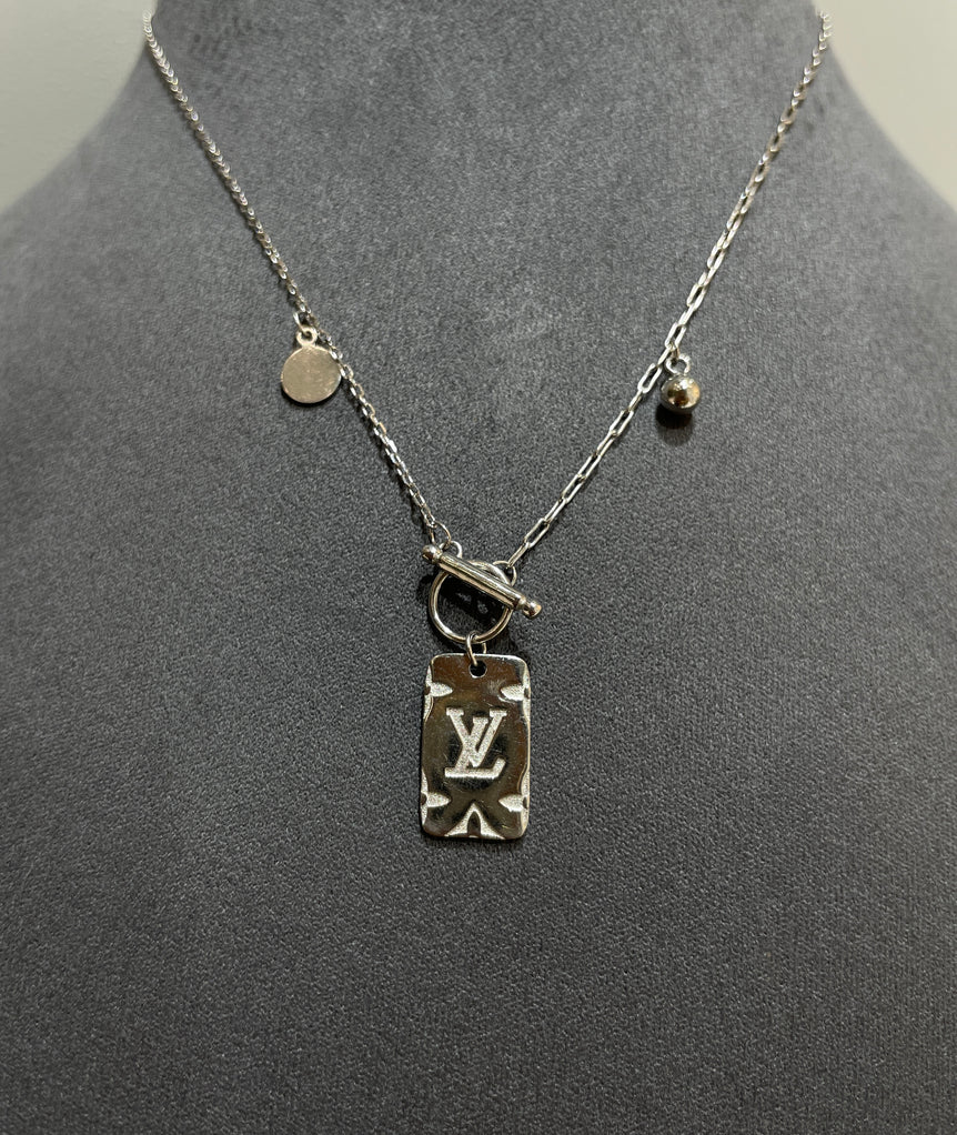 925 Silver LV Inspired Pendant