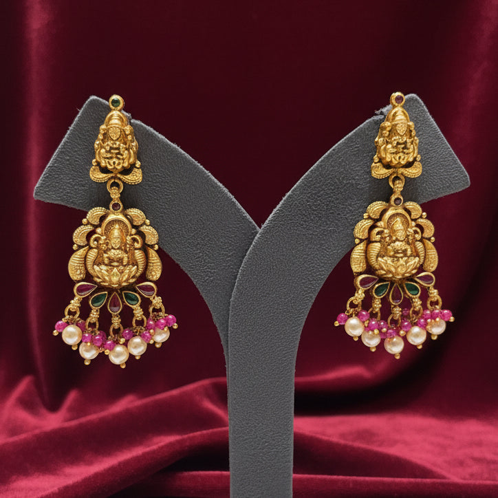 Antique Gold Lakshmi Motif Earrings