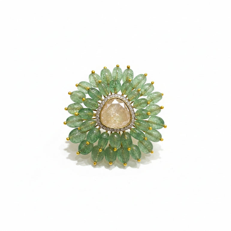 Evergreen Elegance Polki Ring