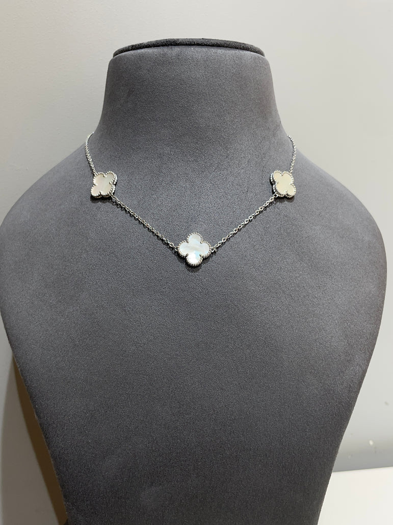925 Silver White Colour Van Cleef Inspired Pendant