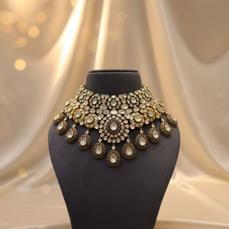 Regal Moissanite Polki Grandeur Set