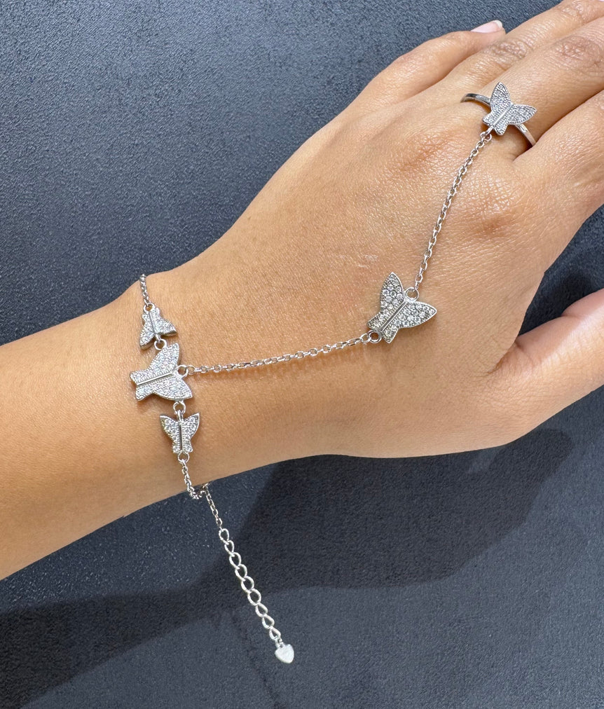 925 Silver Butterfly Modern Haathphool