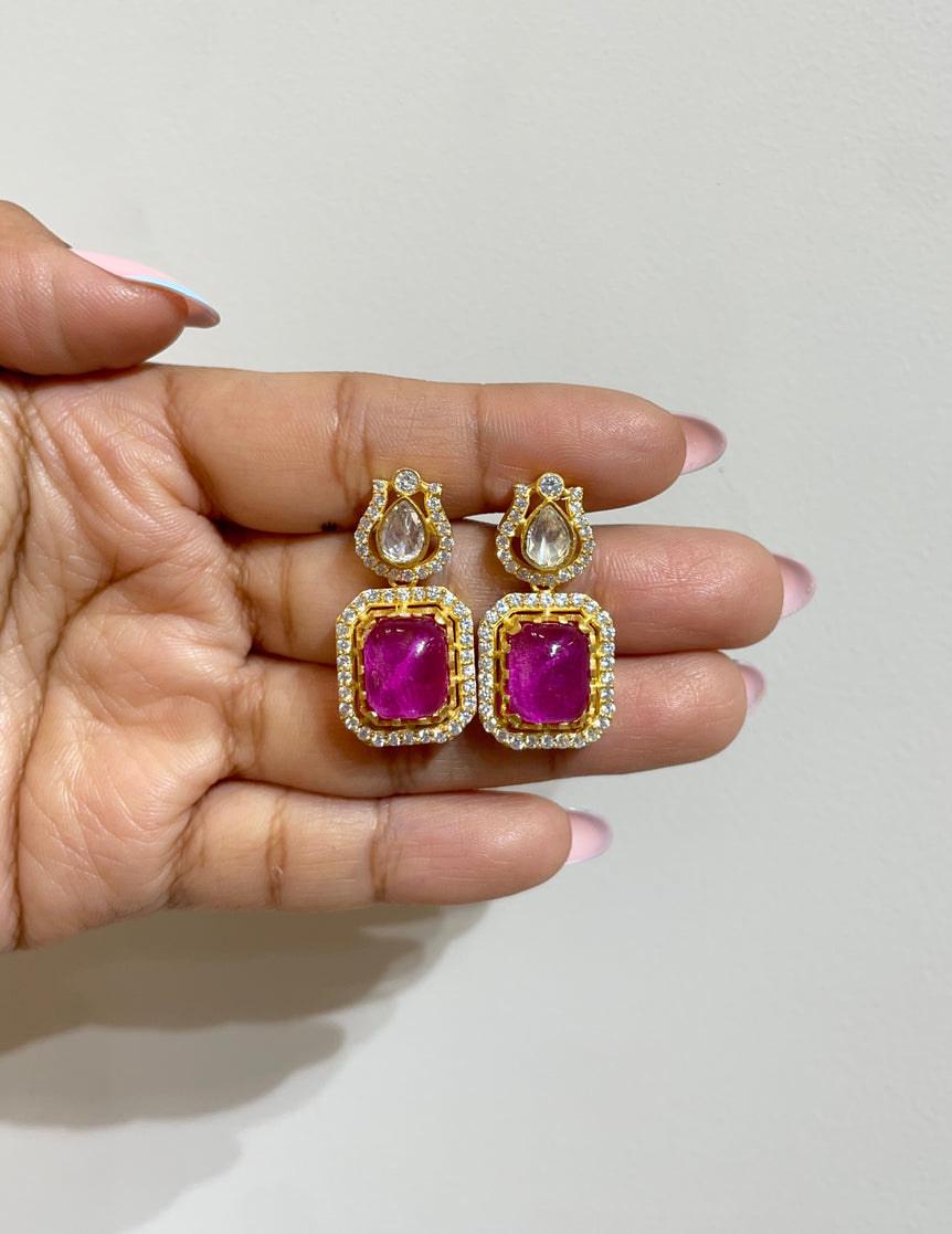 925 Silver Gul Polki Earrings