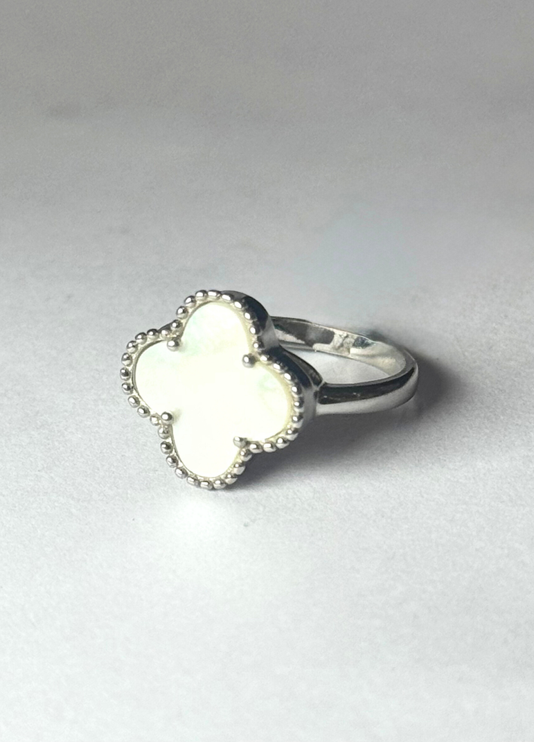925 Silver Van Cleef White Colour Design Ring