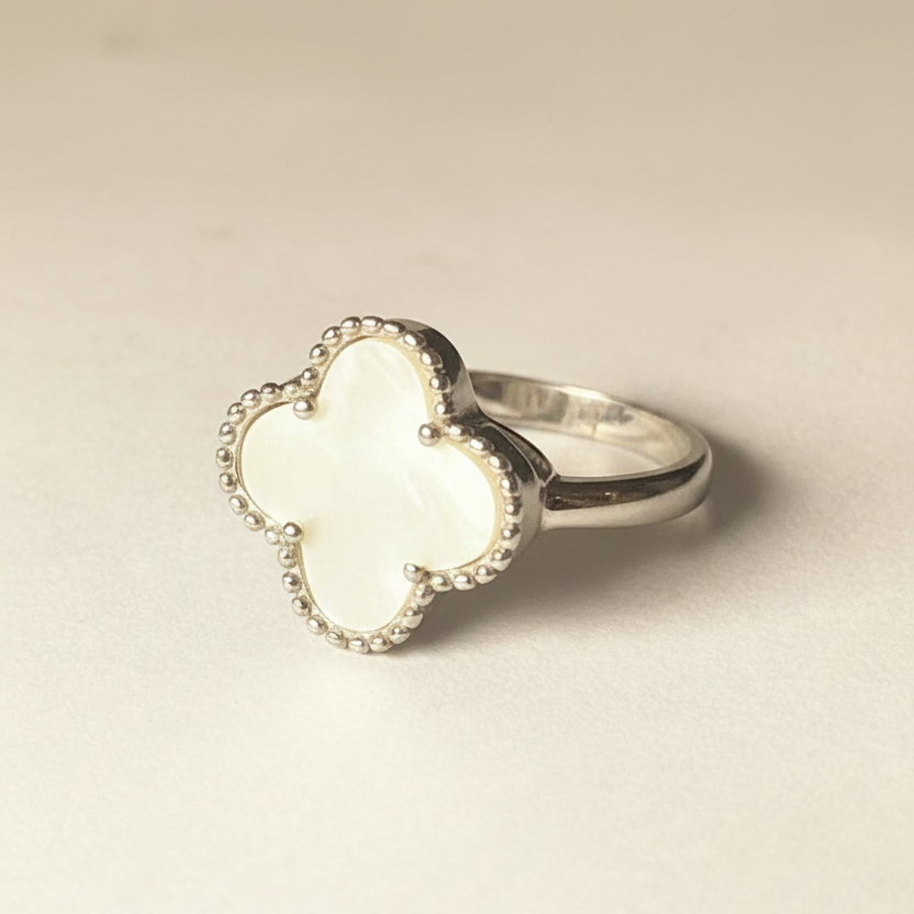 Lucky Clover Iridescent Statement Ring