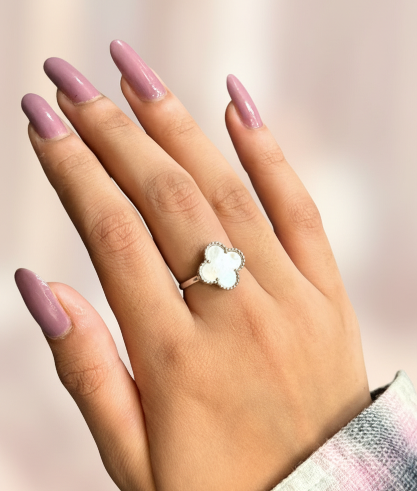 Lucky Clover Iridescent Statement Ring