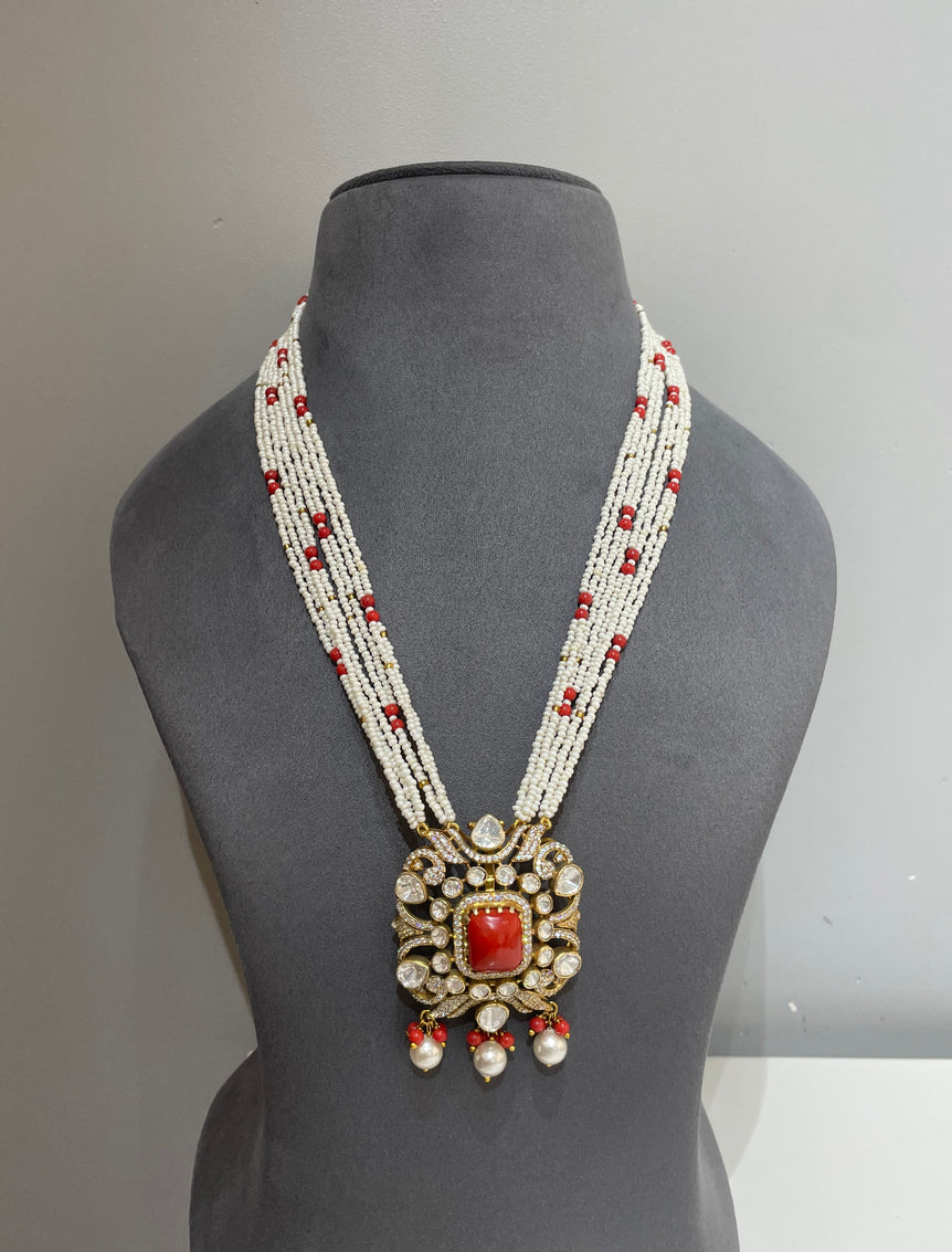 925 Silver Traditional Polki Pendant