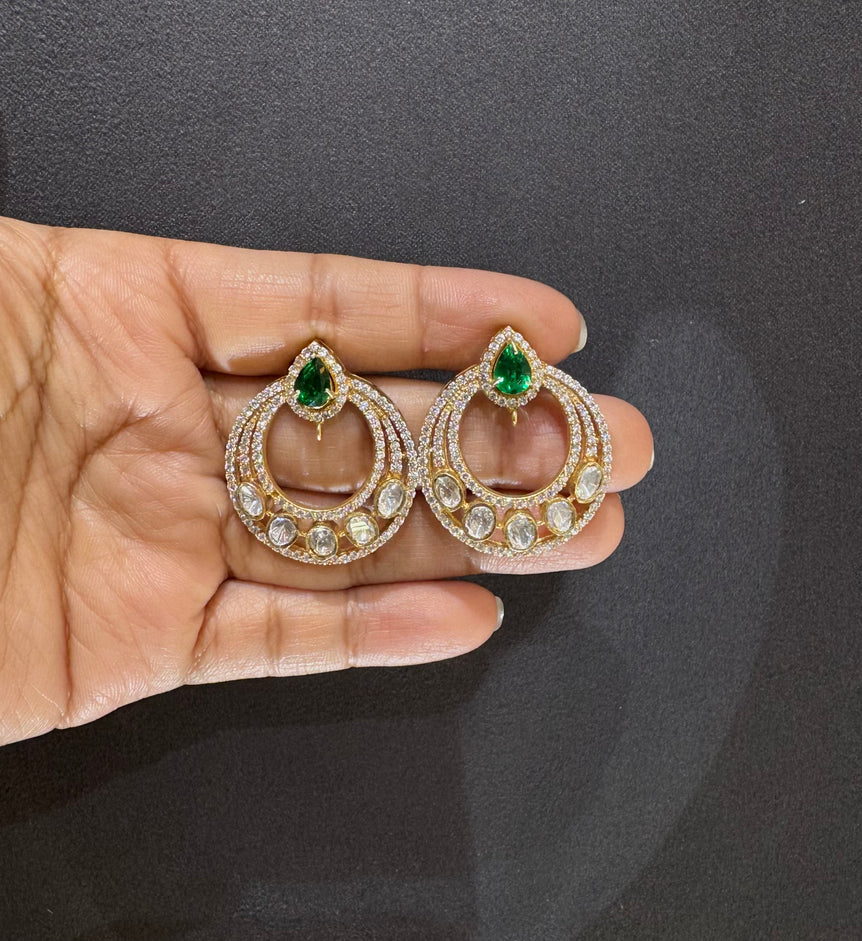925 Silver Ina Ethnic Polki Earrings