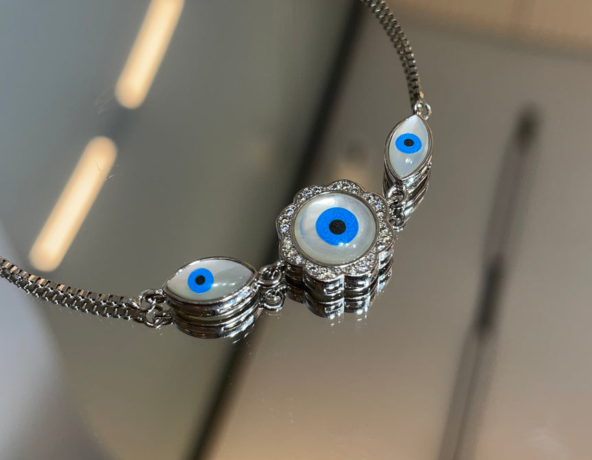925 Silver Evil Eye Adjustable Bracelet