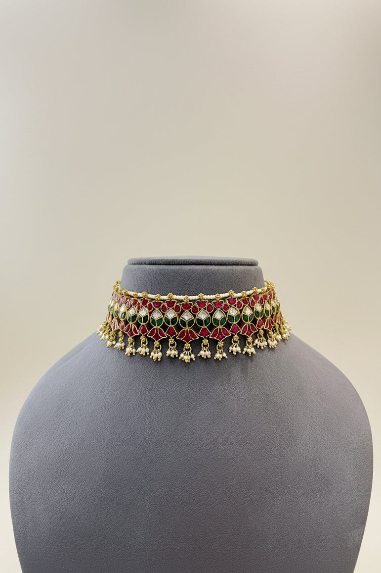 Grand Floral Kemp & Peacock choker