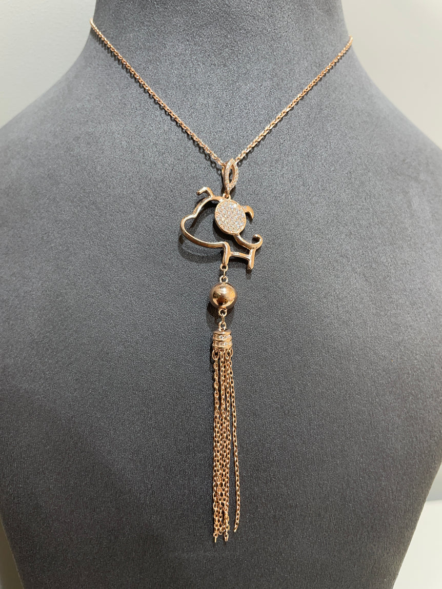 925 Silver Cute Dog Pendant