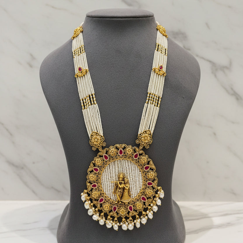 Divine Radha Krishna Heritage Gold Look Set