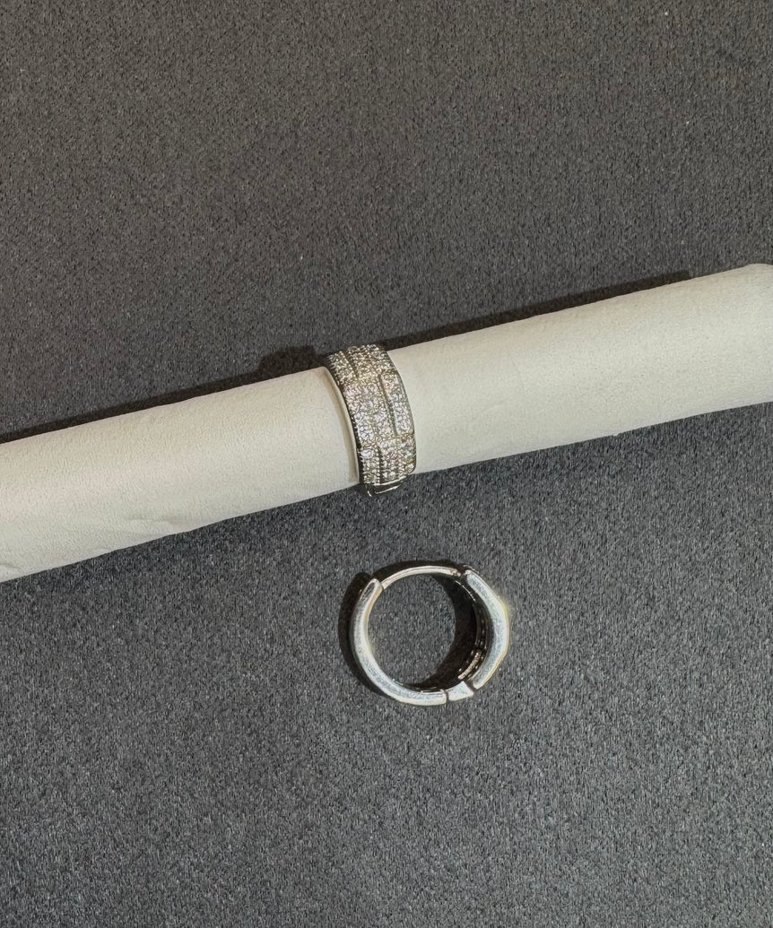 925 Silver Diamond Look Bali