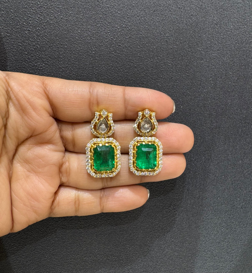 925 Silver Emerald Earrings