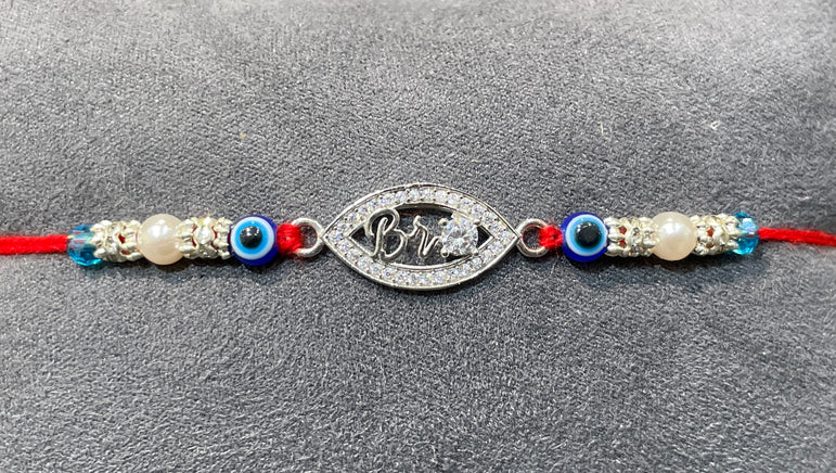 Elegant "Bro" Moissanite Evil Eye Rakhi
