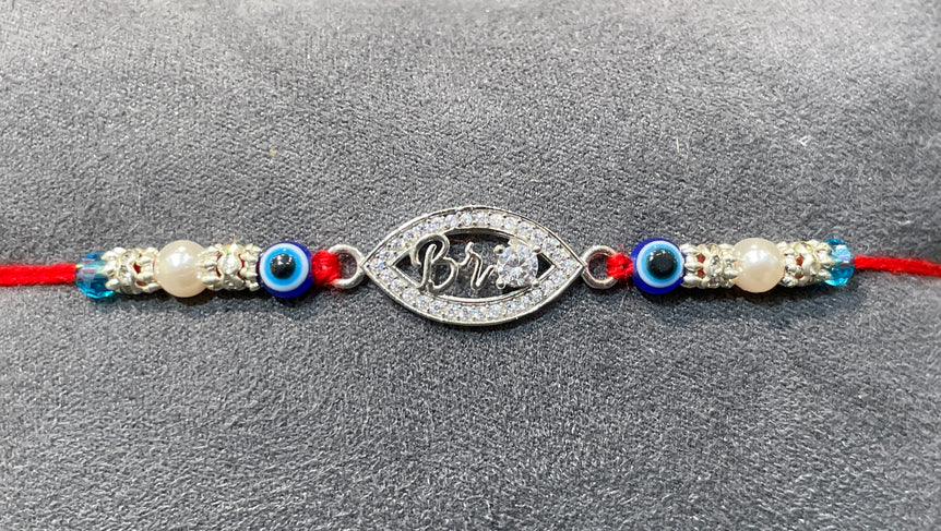 Elegant "Bro" Moissanite Evil Eye Rakhi