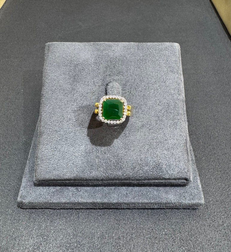 925 Silver Ruby & Emerald Reversible Ring