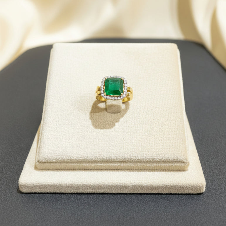 pink & Emerald Reversible Diamond Ring