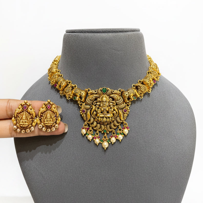 Heritage Antique Nakshi Gaja-Laxmi Set