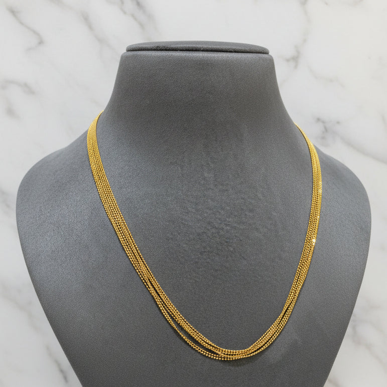 Golden Weave: 925 Pure Silver Multi-Strand Chain
