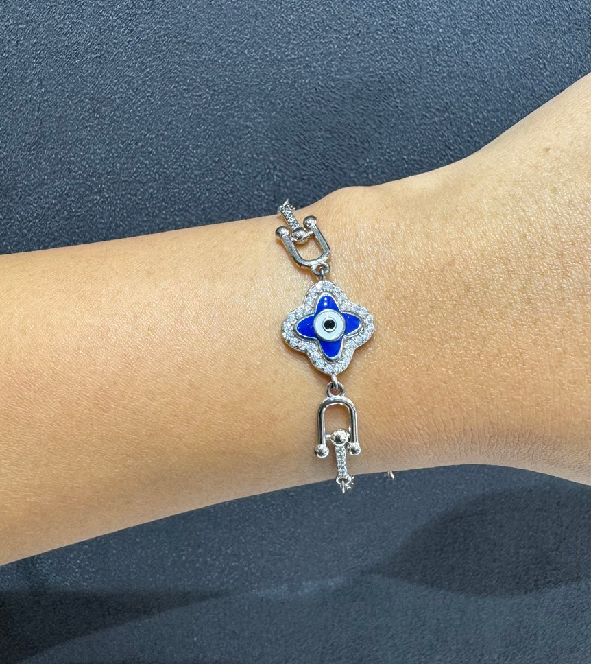 STYLISH EVIL EYE PURE SILVER BRACELET