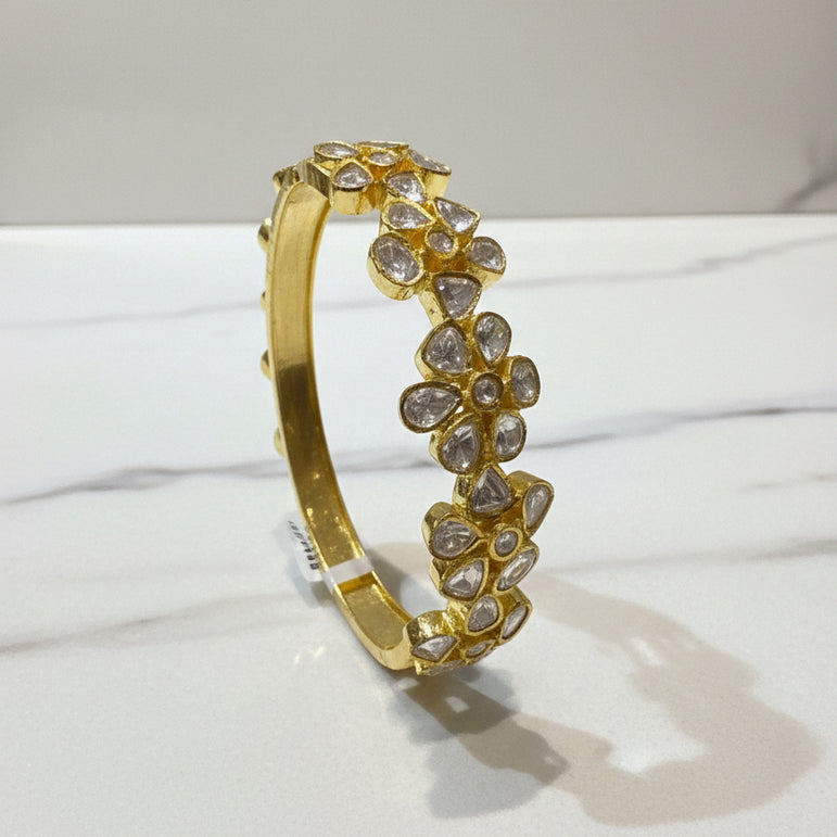 Blooming Moissanite Polki Floral Cluster Bracelet