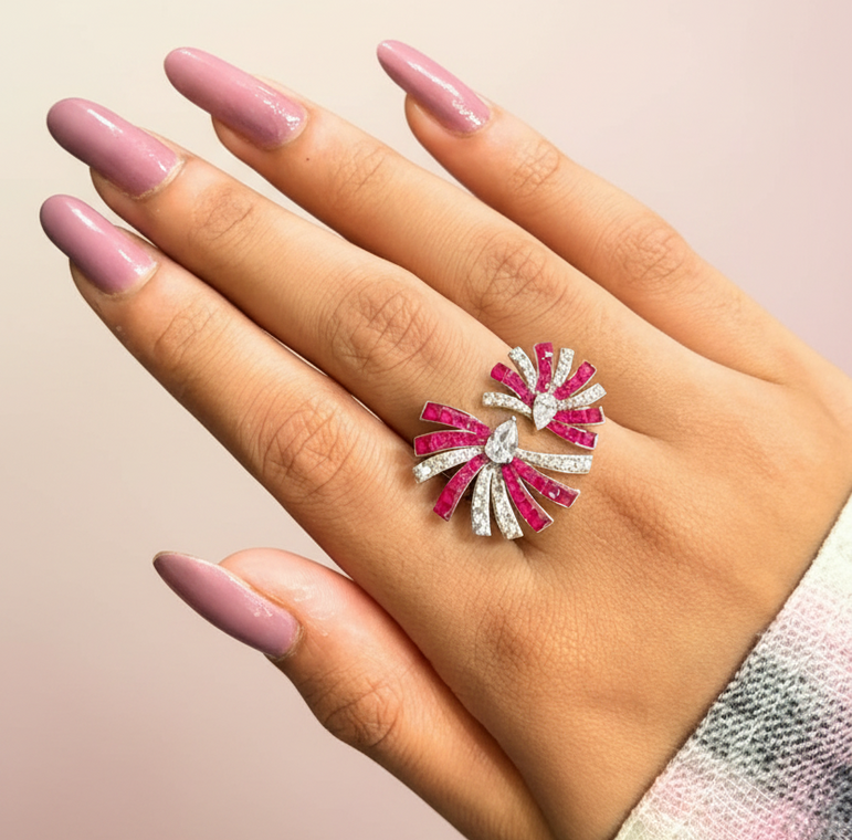 Pink Celestia Cocktail Diamond Ring