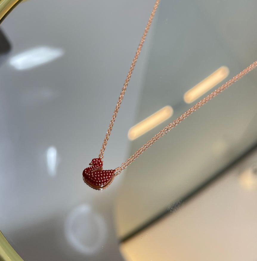 925 Silver Red Swan Pendant