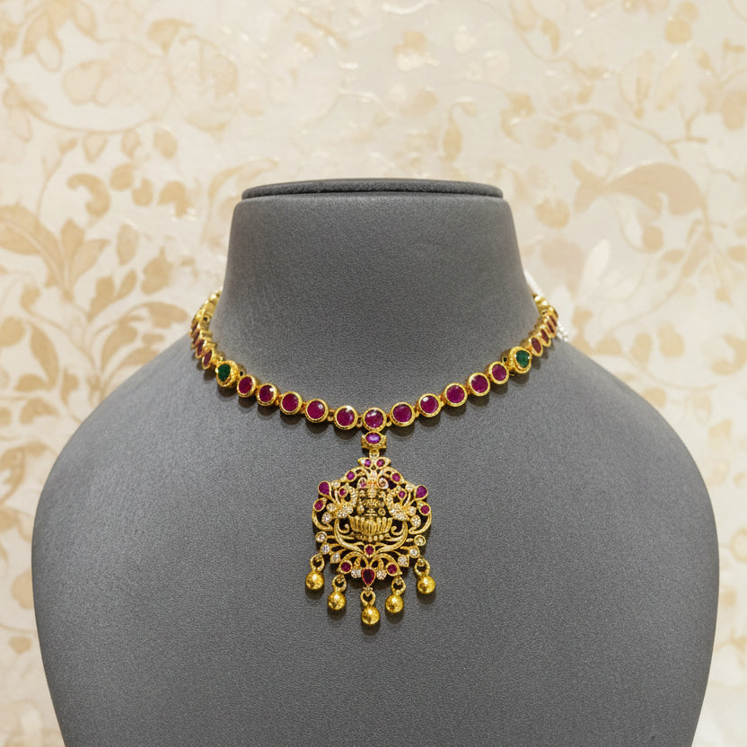 Royal Ruby Kemp Bezel-Set Laxmi Gold Look Set