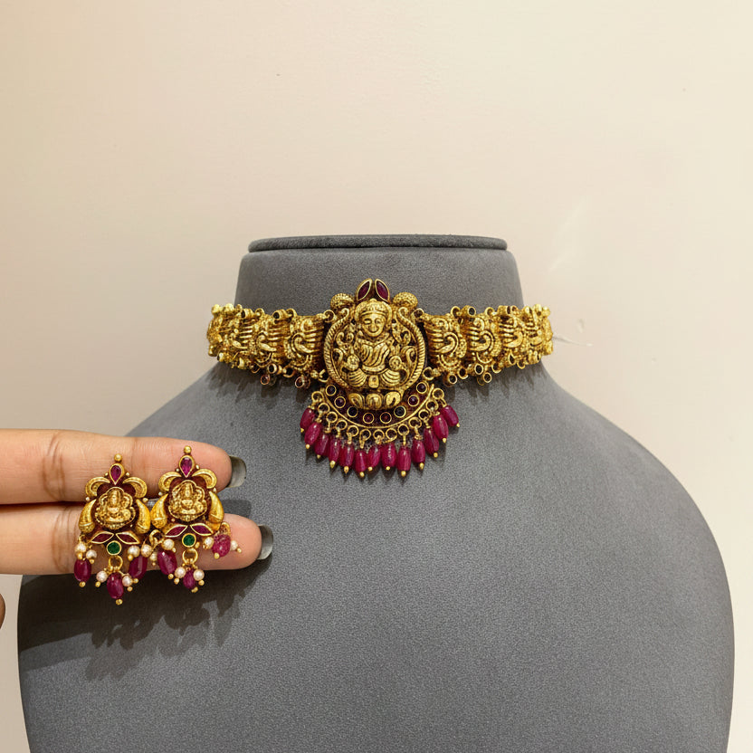 Imperial South Indian Nakshi Temple Gold Look Choker