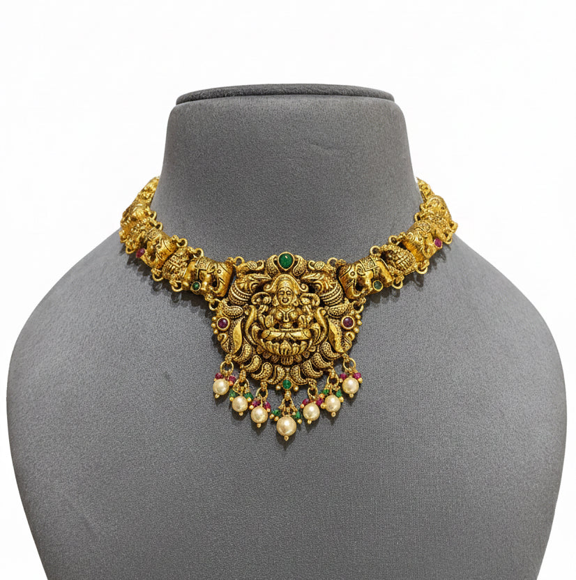 Heritage Antique Nakshi Gaja-Laxmi Set