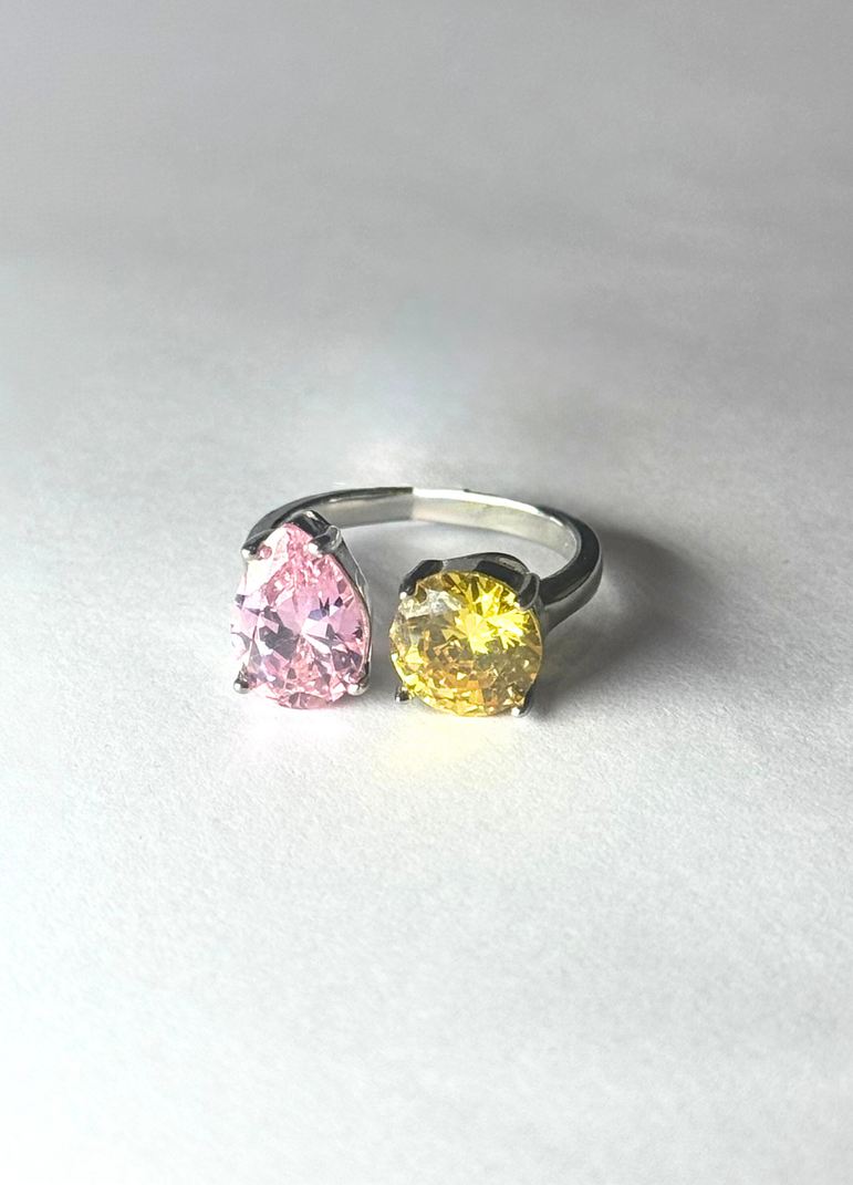 925 Silver Coloured TOI MOI Solitaire Ring