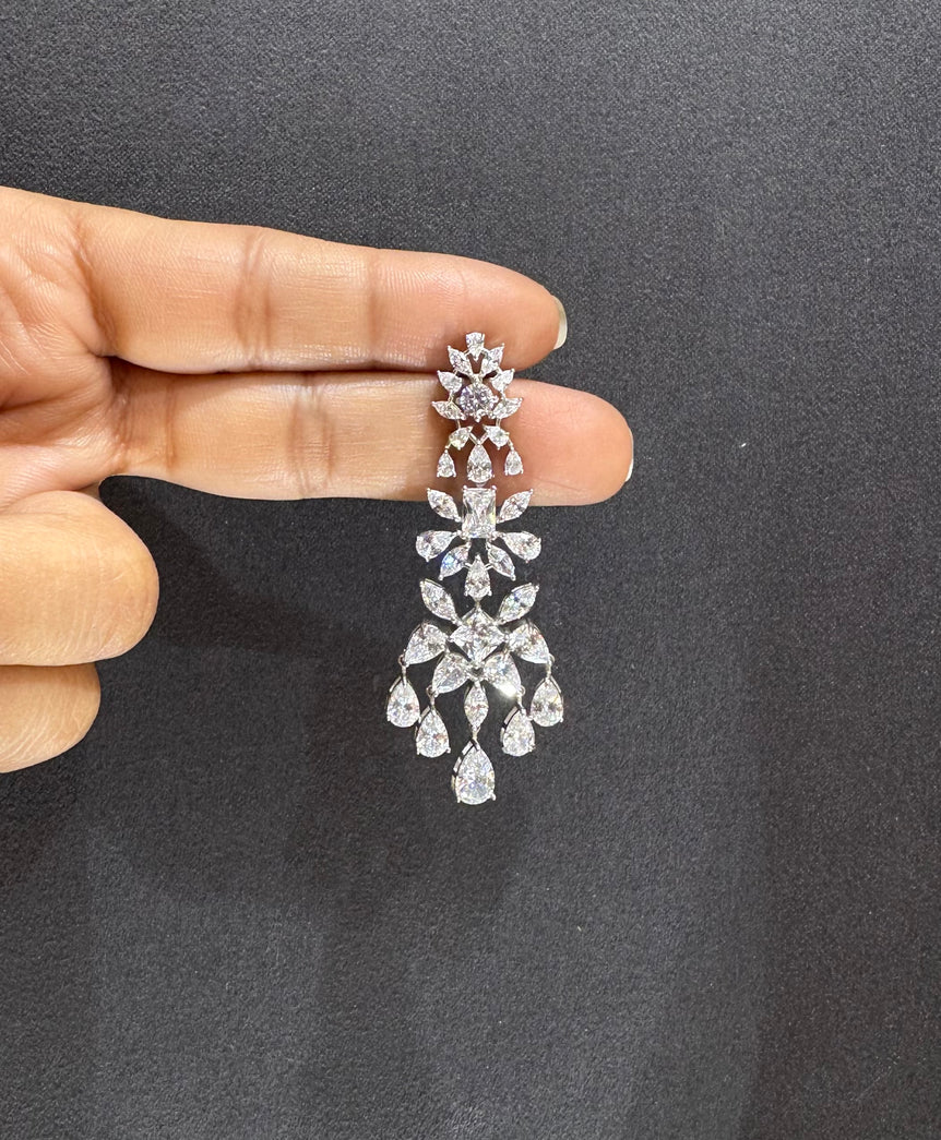 925 Silver Statement Diamond Look Earring