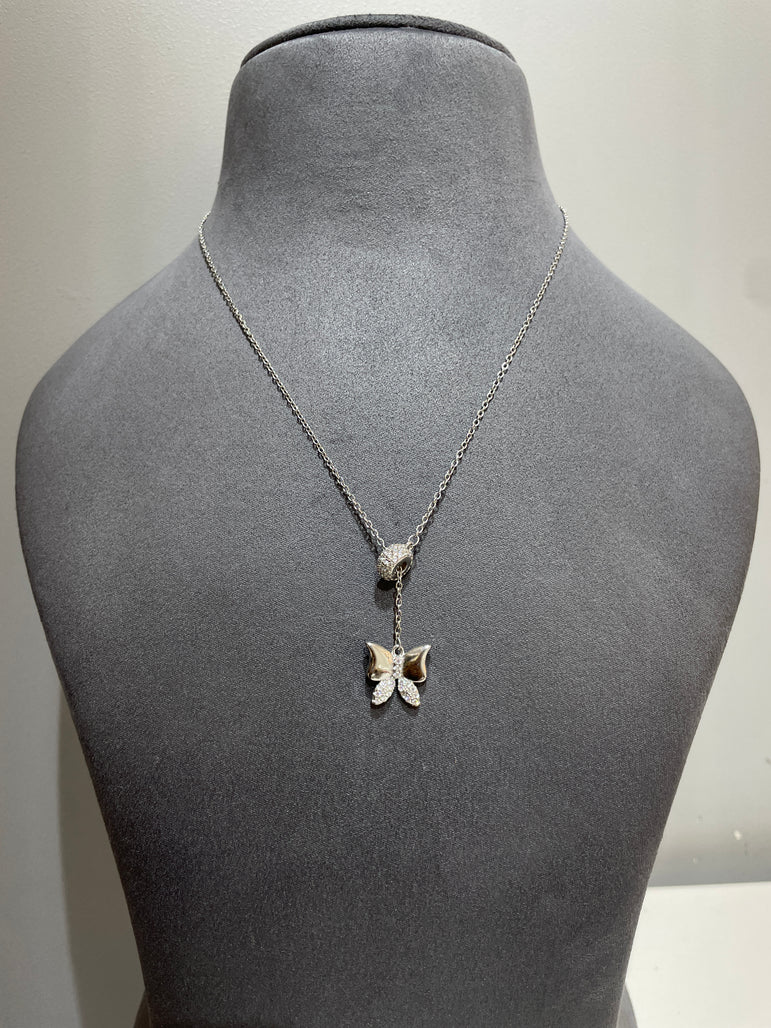 925 Silver Adjustable Butterfly Pendant