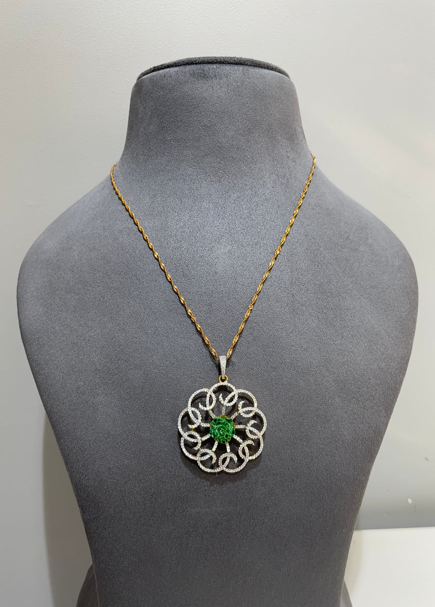 925 Silver Rose Flower Pendant (Without Chain)