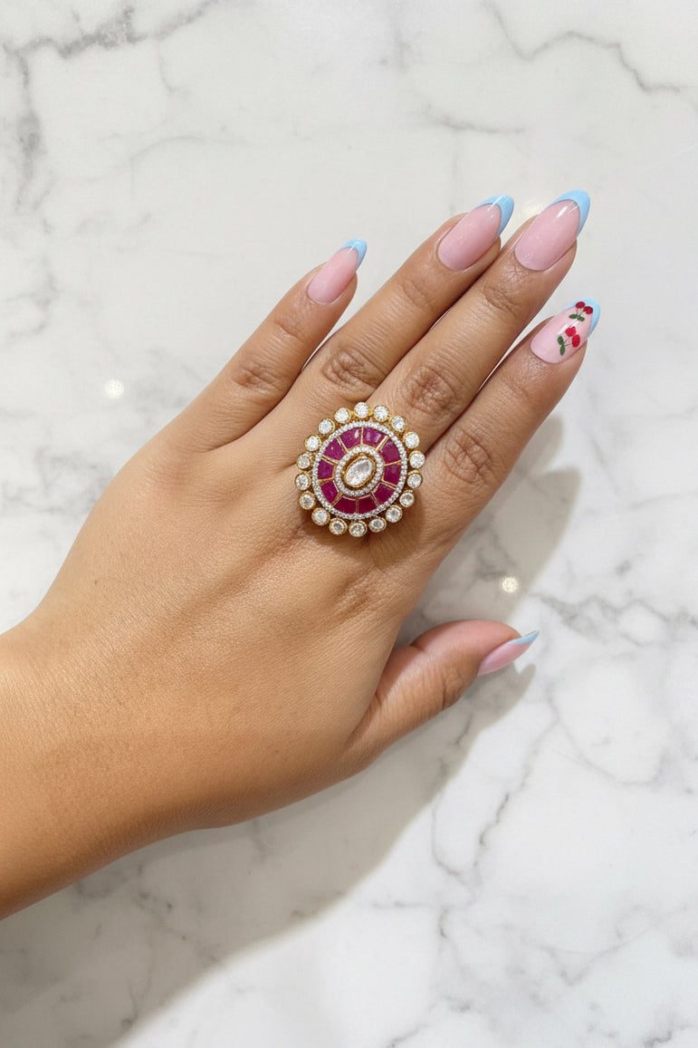 Rose Royale Polki Ring