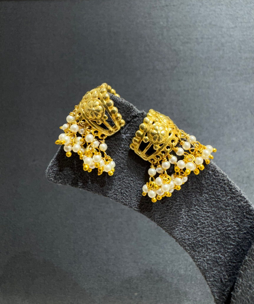 925 Silver Real Gold Look Karnfull Earrings