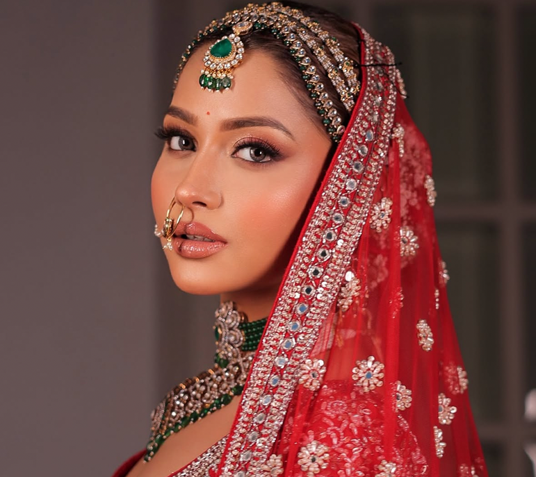925 Silver Emerald Polki Maang Tikka