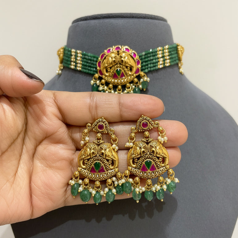 Heritage Gaja-Emerald Choker
