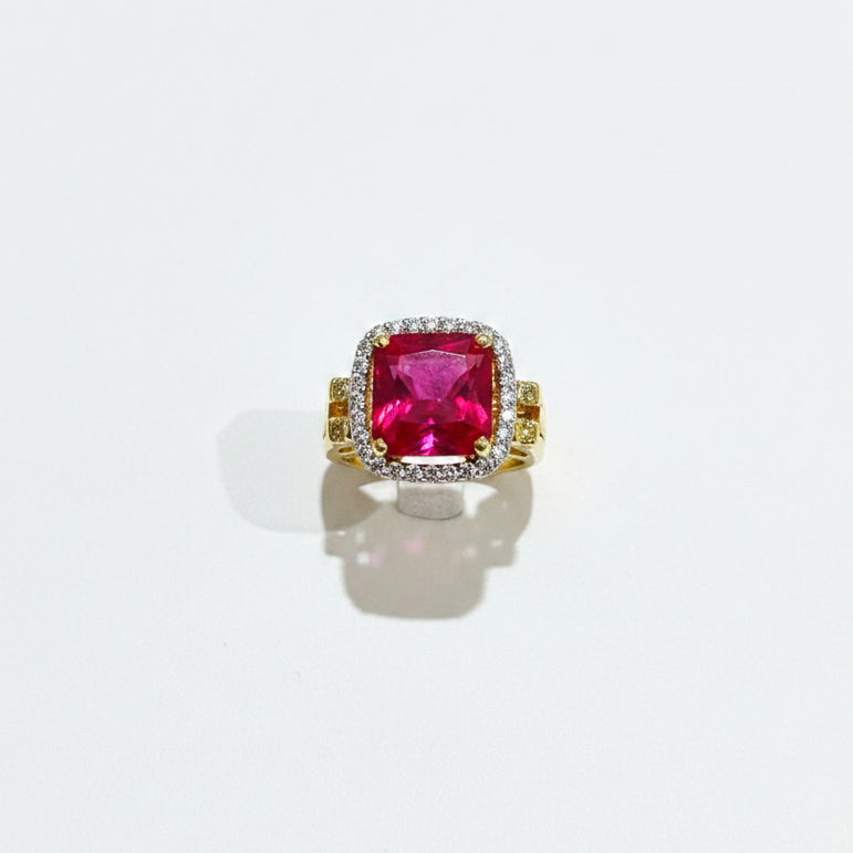 pink & Emerald Reversible Diamond Ring