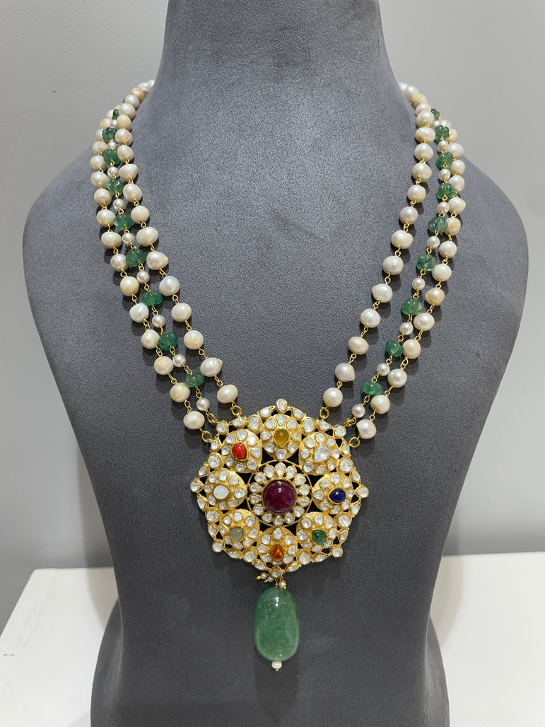 925 Silver Rajkumari Navrattan Haar