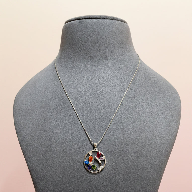 Empowered Circle Multi-Stone Diamond Pendant Set (Only Pendant Set)