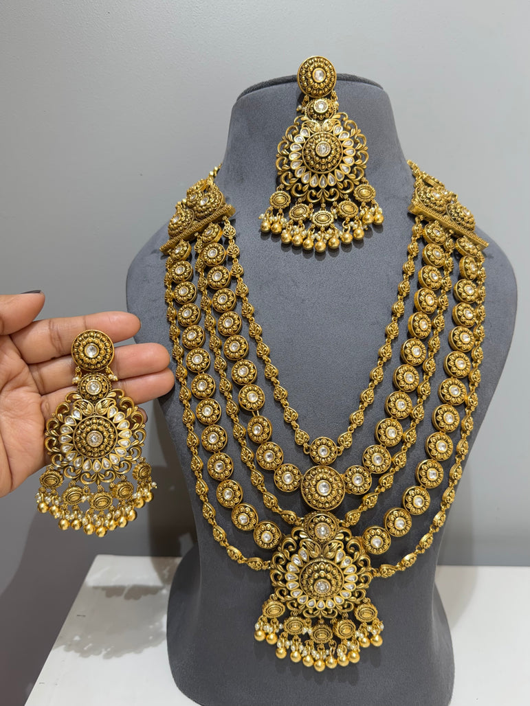 925 Silver Swarna Pratima Real Gold Look Bridal Set