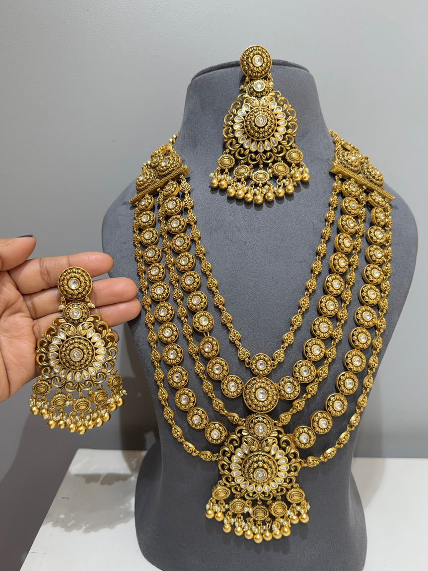 925 Silver Swarna Pratima Real Gold Look Bridal Set