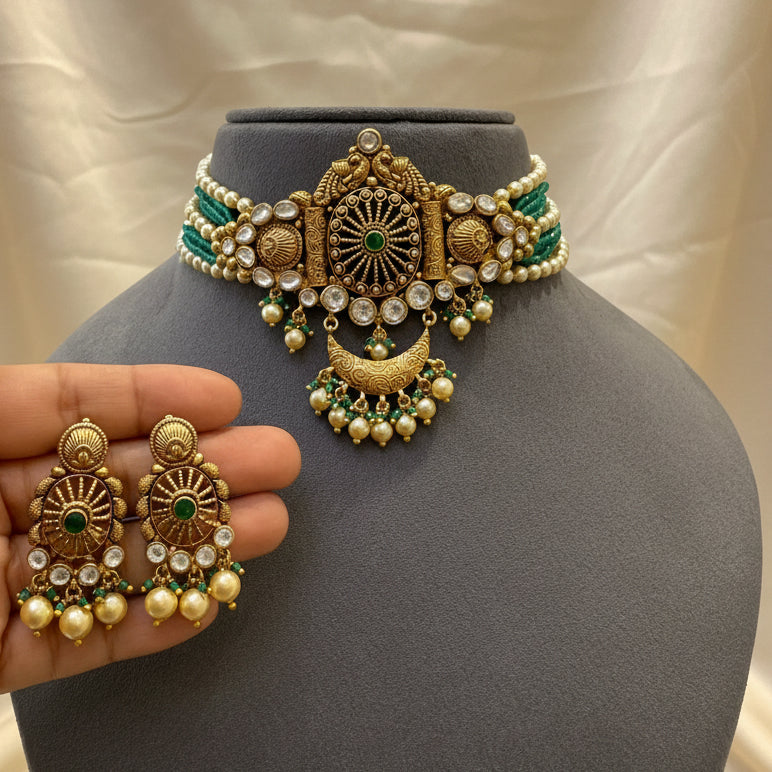 Heritage Peacock Medallion Choker